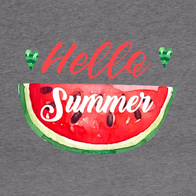 Hello Sweet Summer Graphic / Ladies Summer / Beach Vacation / Summer Graphic / Watermelon Summer / Sweet Summer by StreetStyleTee